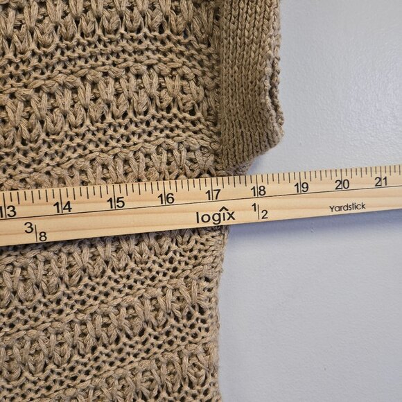 Talbots Petite Linen Short Sleeve Knit Top Size SP Beige Boho Nautical Beachy Co - Picture 7 of 8